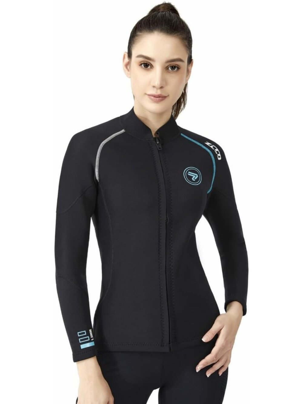 Unisex Neoprene Wetsuit Jacket 1.5mm/3mm - Front Zipper, Long Sleeve for Diving
